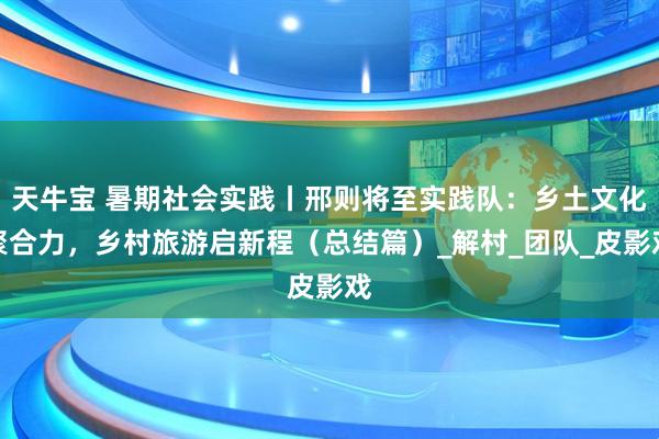 天牛宝 暑期社会实践丨邢则将至实践队：乡土文化聚合力，乡村旅游启新程（总结篇）_解村_团队_皮影戏